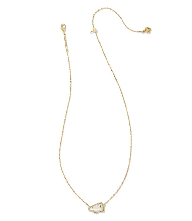 KENDRA SCOTT Cheer Short Pendant Necklace Gold White Mother Of Pearl