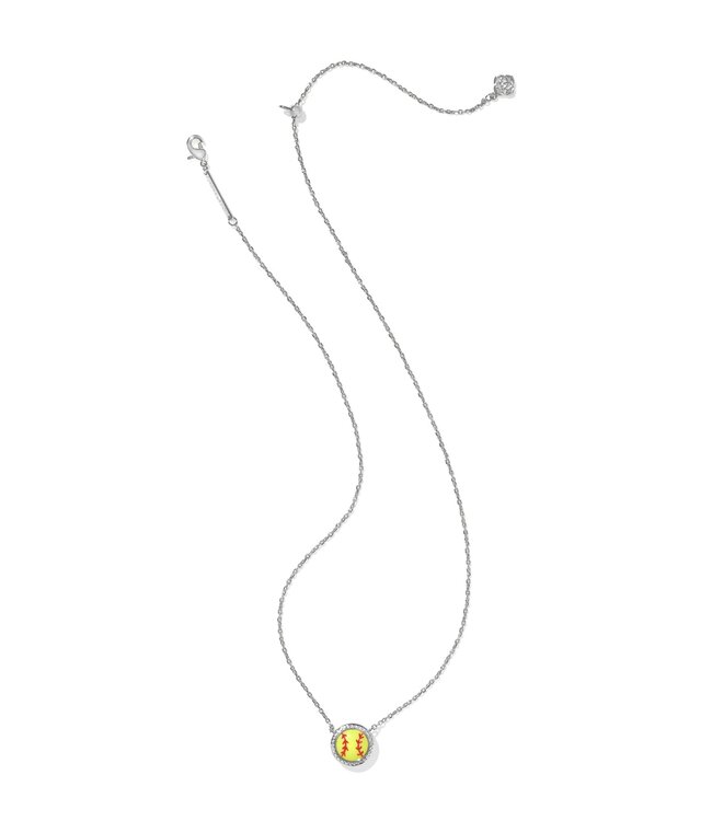 KENDRA SCOTT Softball Short Pendant Necklace Silver