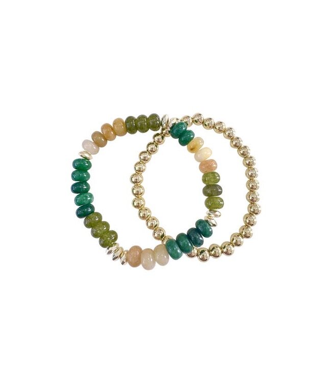 Jamie Bracelet Set - Green Mix