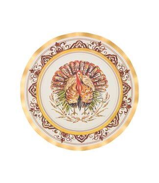 Turkey & Gourds Wavy Dinner Plate