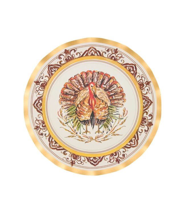 Turkey & Gourds Wavy Dinner Plate