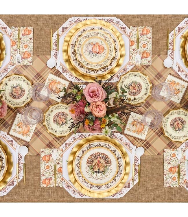 Turkey & Gourds Wavy Dinner Plate