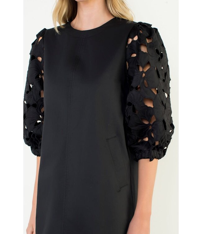 Hannah Eyelet Detail Short Sleeve Dress