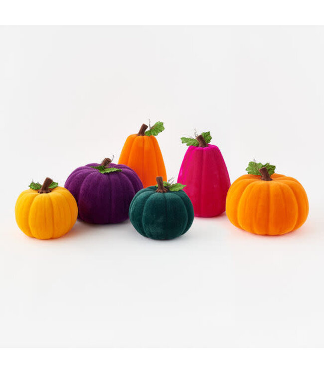 Flocked Pumpkins Large