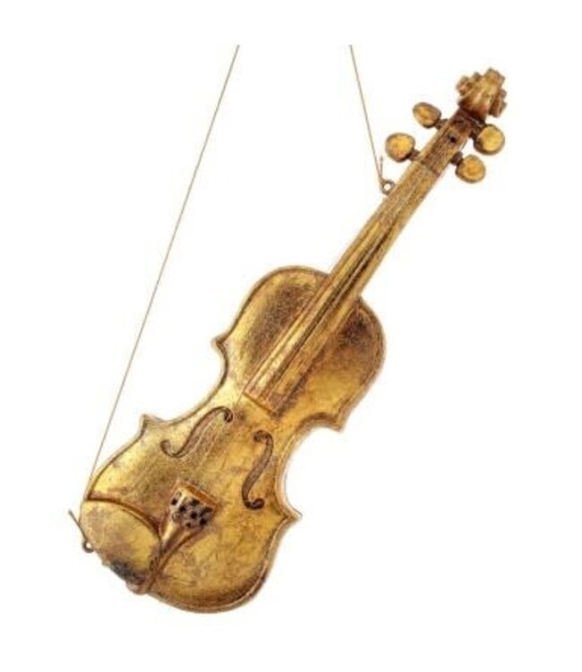 Gilded Plastic Violin Ornament