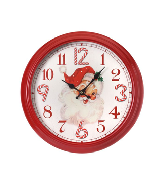 16" Metal Battery Candy Santa Clock