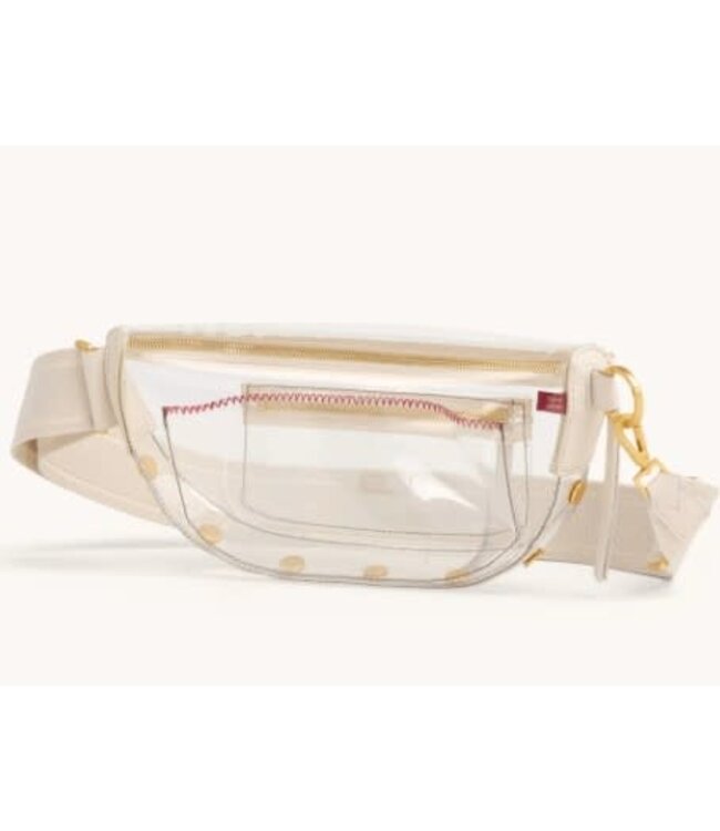 HAMMITT Charles Crossbody Med Clear Calla Lily White Brushed Gold