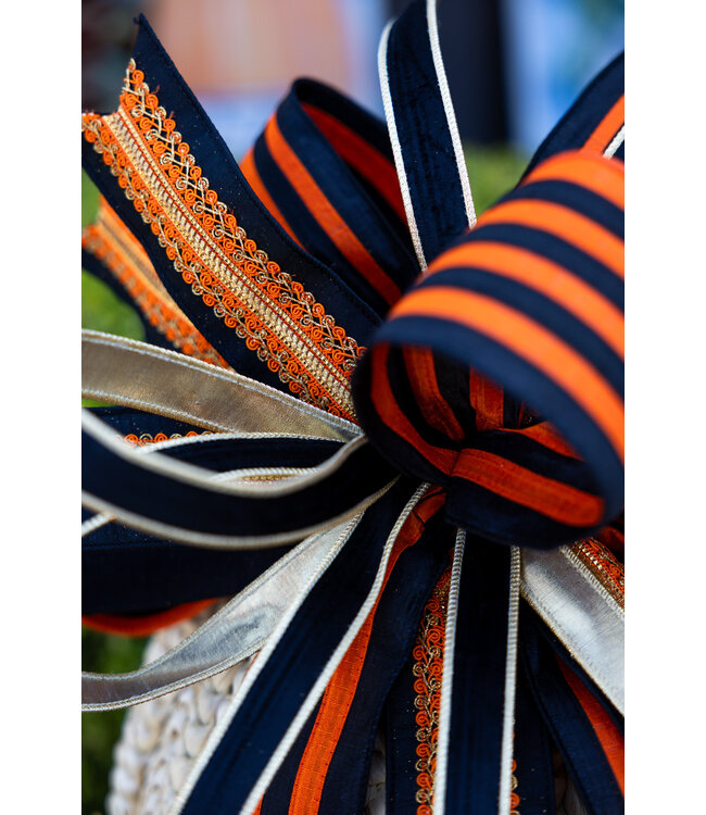Orange & Black Striped Bow