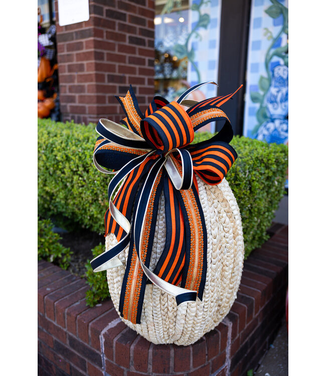 Orange & Black Striped Bow