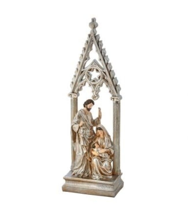 23" Resin Cathedral Holy Family - Champagne Platinum