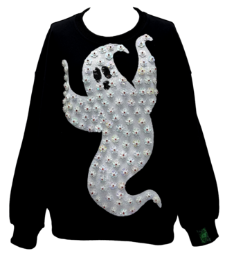 Ella Black & White Flower Sequin Ghost Sweatshirt