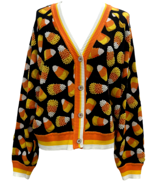 Hazel Black Pearl Candy Corn Cardigan