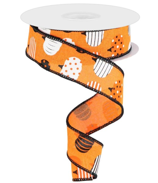 1.5"X10yd Patterned Pumpkins