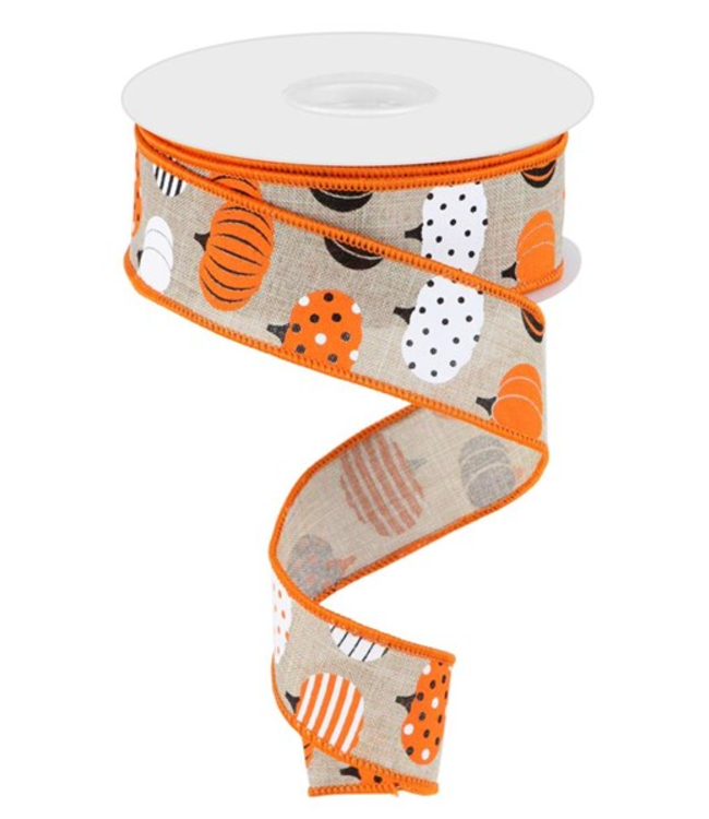 1.5"X10yd Patterned Pumpkins