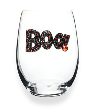 Boo Halloween Stemless Wine Glass