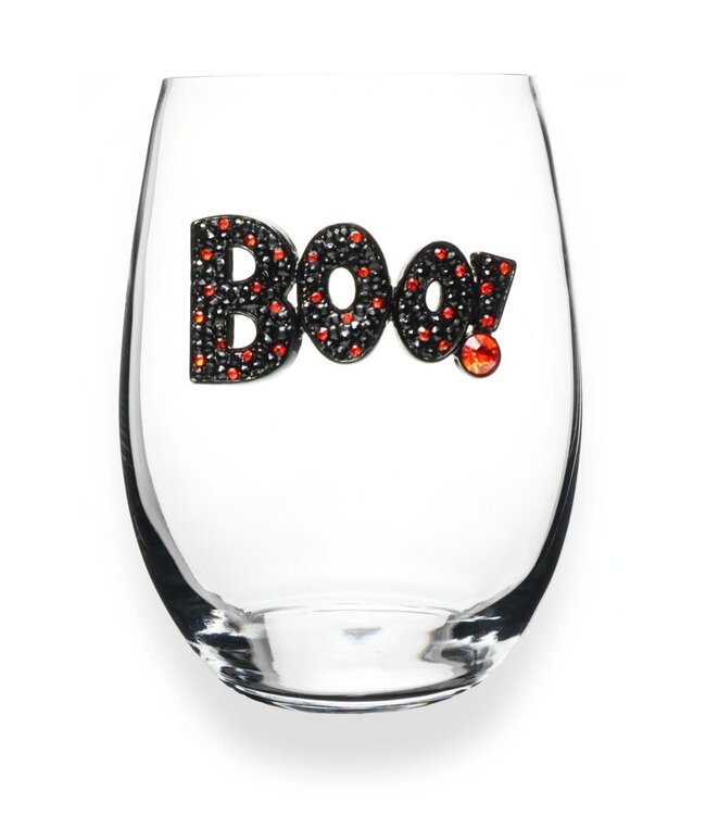 Boo Halloween Stemless Wine Glass