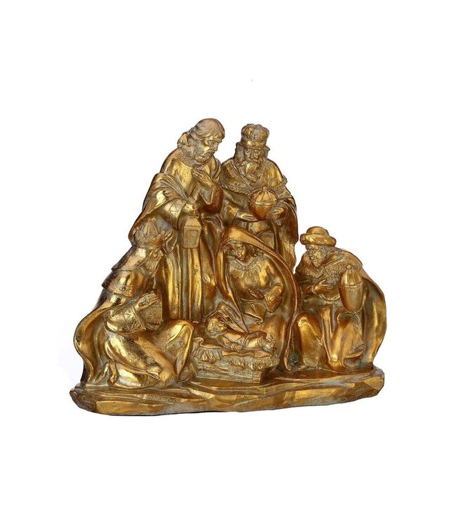 8.5" Resin Golden Nativity Scene