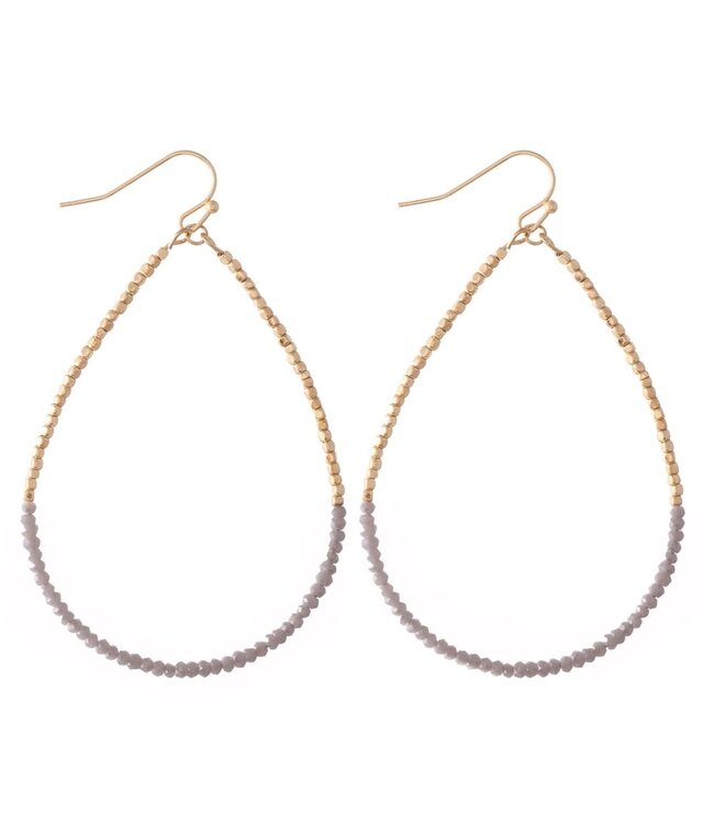 Long Dainty Beaded Teardrop Earrings