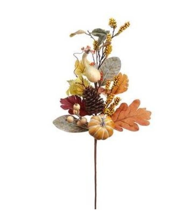 30" Pumpkin/Pine Cone/Berry Spray Fall