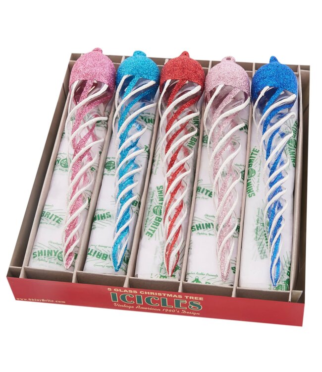Christmas Confetti 5 Count 8.5" Glass Icicles