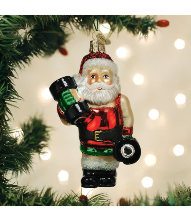 OLD WORLD CHRISTMAS Bodybuilder Santa Ornament