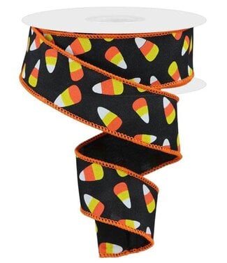 1.5" x 10yd Mini Candy Corn Ribbon