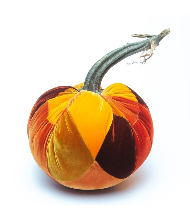HOT SKWASH Small Patchwork Velvet Pumpkin