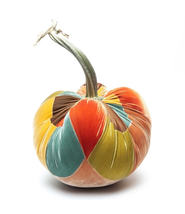 HOT SKWASH Small Patchwork Velvet Pumpkin