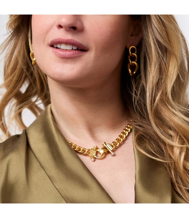 JULIE VOS Dolce Demi Link Necklace Pearl