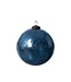 Antique Shiny Blue Glass Ball Ornament