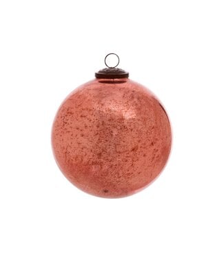 Antique Shiny Rose Glass Ball Ornament Extra-Large