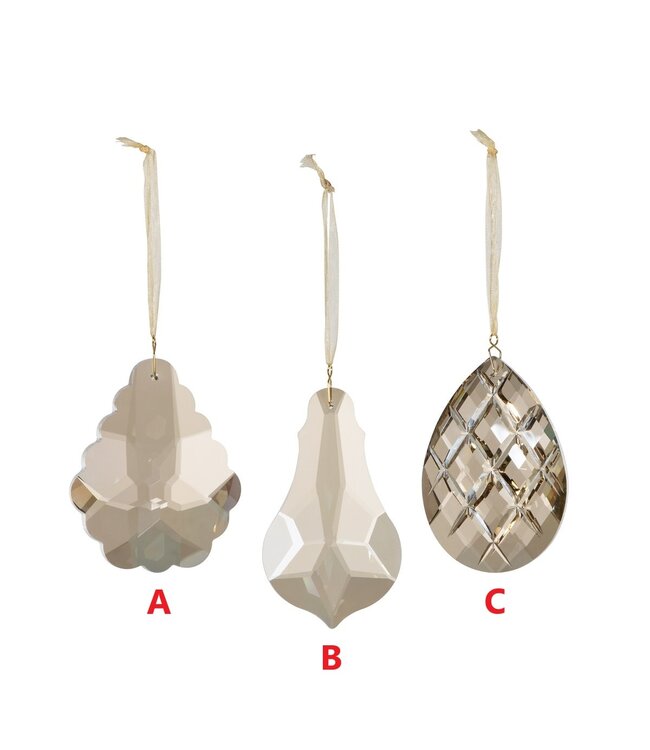 Faceted Crystal Gem Ornament - Sold Individually