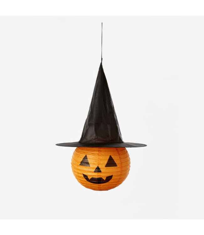 Collapsible Pumpkin with Witch Hat