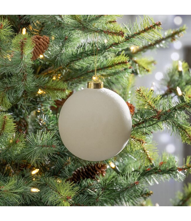 4.75" Taupe Flocked Ornament