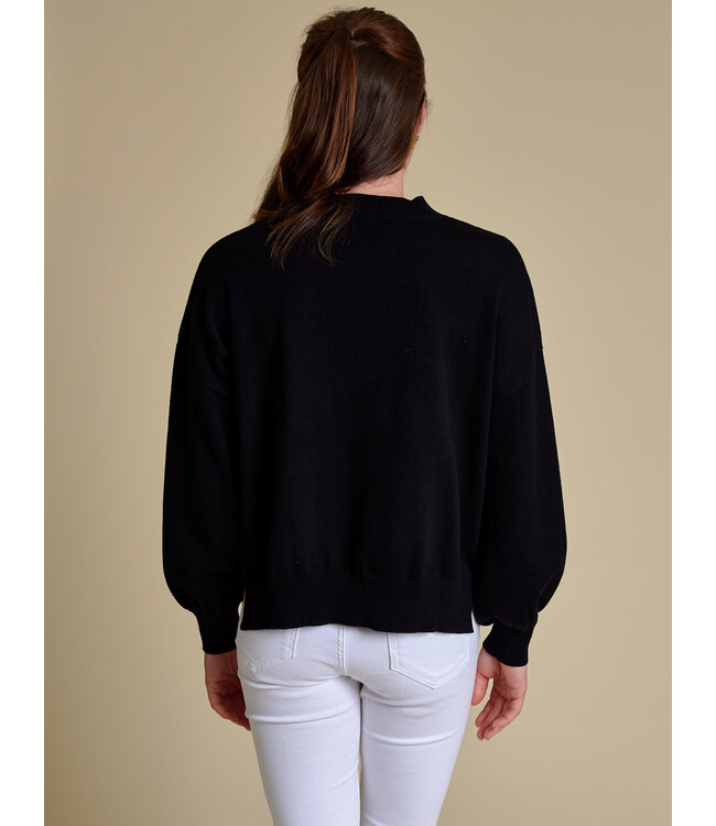 The Embroidered Mock Neck Sweater