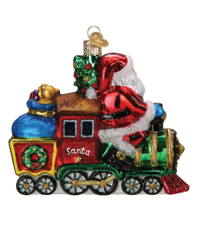 OLD WORLD CHRISTMAS Santa On Locomotive Ornament