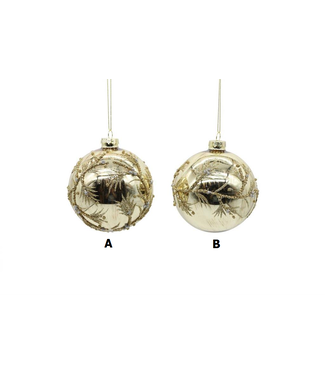 4” Ball Ornament, Glass Gold