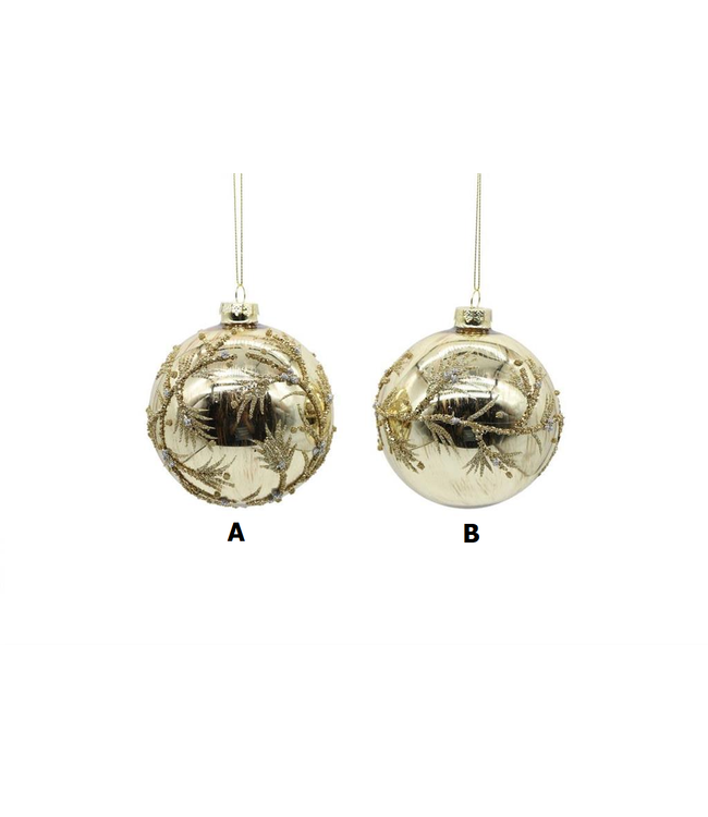 4” Ball Ornament, Glass Gold