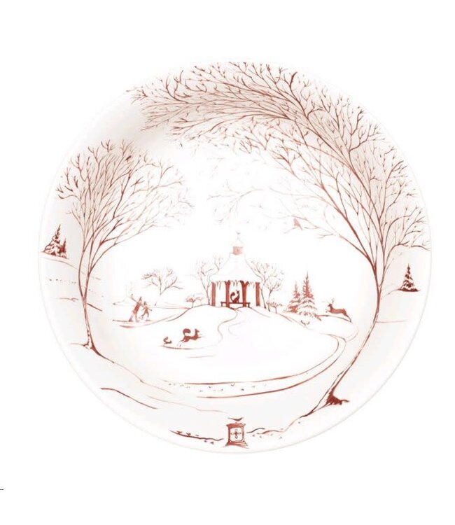 JULISKA Country Estate Winter Frolic Ruby 10" Serving Bowl Forest Creatures