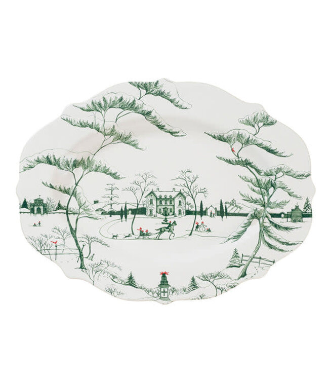 JULISKA Country Estate Winter Frolic 18" Platter - Evergreen