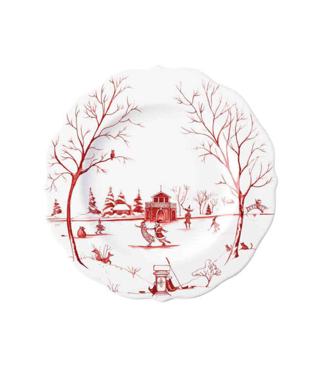 JULISKA Country Estate Winter Frolic Dessert/Salad Plate Ruby