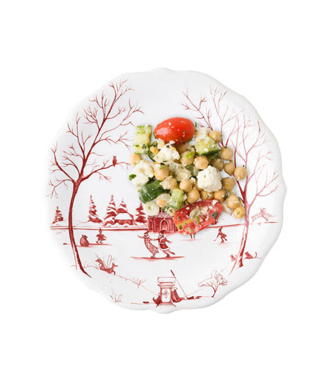 JULISKA Country Estate Winter Frolic Dessert/Salad Plate Ruby