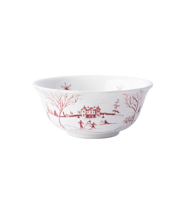 JULISKA Country Estate Winter Frolic Cereal/Ice Cream Bowl Ruby