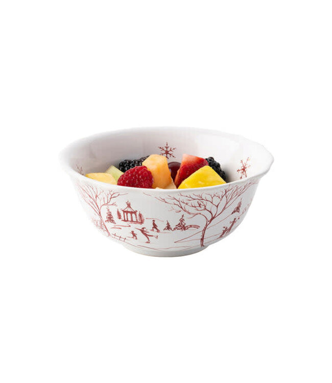 JULISKA Country Estate Winter Frolic Cereal/Ice Cream Bowl Ruby