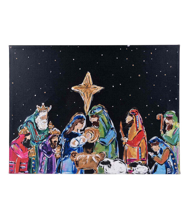 Nativity At Night Canvas
