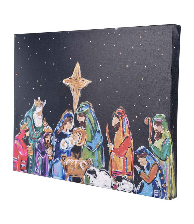 Nativity At Night Canvas