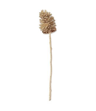 29" Glittered Gold Pinecone Stem