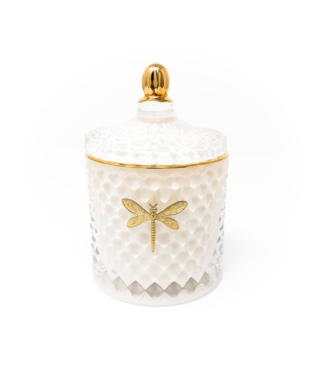 DRAGONFLY FRAGRANCES Bella Candle - White & Gold