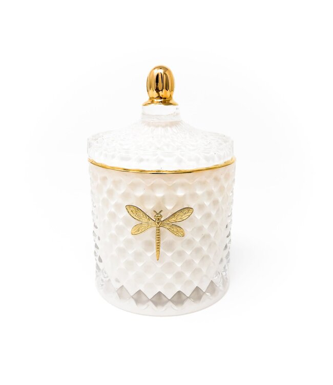 DRAGONFLY FRAGRANCES Bella Candle - White & Gold