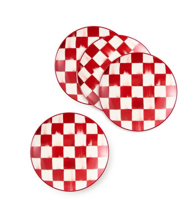 MACKENZIE CHILDS Cherry Check Appetizer Plates - Sold Individually